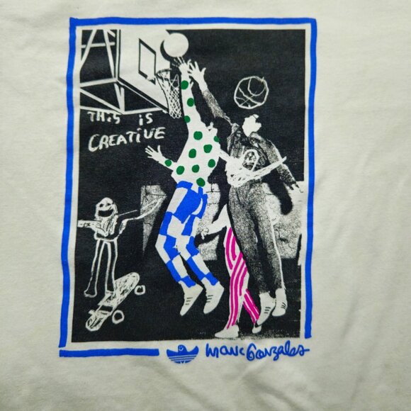 Adidas x Mark Gonzales Graphic Unisex T-Shirt - Size Small - 100% Cotton - Picture 4 of 5